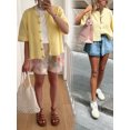 thumbnail image 2 of FOCUSNORM Cardigan Tricoté pour Femmes Automne Manches Mi-Longues Col Rond Couleur Unie Boutonné Tricoté, 2 of 8