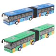 thumbnail image 1 of HILABEE 2pcs 1:64 Scale Die Cast Pull Back Bus Collectible Model Gifts Car Toy Home Blue Green, 1 of 9
