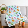 thumbnail image 4 of Flannel Blanket Easter Bunny Design 75 cm x 100 cm Multicolor Polyester Bed Blanket for Nap or Travel, 4 of 6