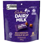 CADBURY DAIRY MILK, Milk Chocolate Bars, Bag of 8 Mini Chocolate Bars, CADBURY Milk Chocolate Mini Bars