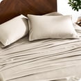 thumbnail image 4 of Bare Home Bamboo Sheet Set - Made from Rayon Fibers - Deep Pockets - 4 Piece - King, Sand, 4 of 7