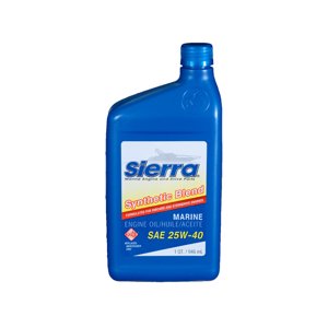 Sierra Marine Oil 18-9440-2 Marine Series; SAE 25W-40; Synthetic Blend; 1 Quart Bottle; Single; 4-Cycle Marine Engine Oil; NMMA FC-W/API-SL Certified
