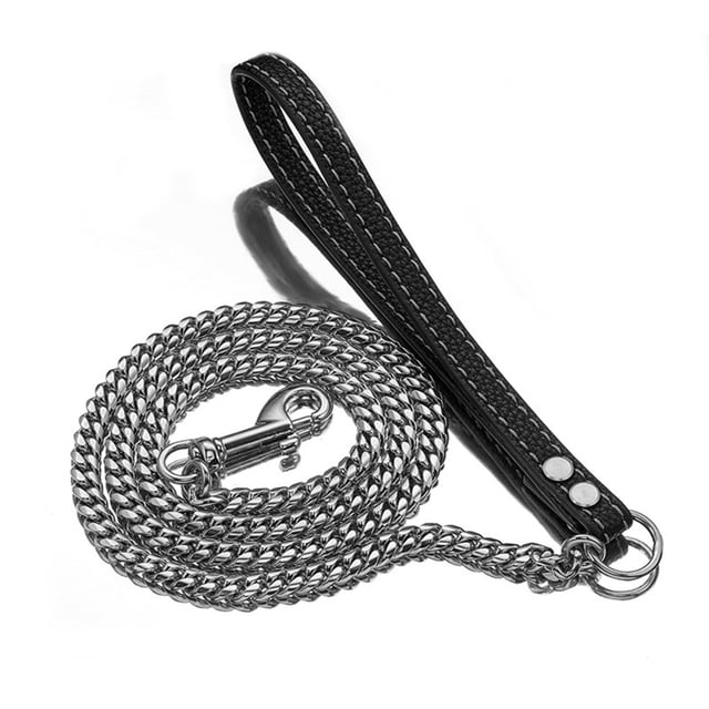 fastboy Leather Handle Portable Leash Rope Adjustable And Flexible For Easy Control Durable And Sturdy Black 60cm