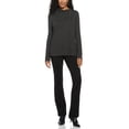 thumbnail image 2 of Rafaella Women's Long Sleeve Top with Rivet Neck Trim, 2 of 6