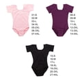 thumbnail image 4 of Tenue de Danse Ballet Extensible pour Enfants Robe en Peau Amicale pour la Sueur Combinaison Classique Col Rond Costume de Danse Doux Justaucorps Violet 3TG, 4 of 9