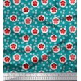 thumbnail image 1 of Soimoi Poly Georgette Fabric Dot & Floral Artistic Printed Fabric 1 Yard 52 Inch Wide, 1 of 5