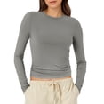 thumbnail image 1 of T-Shirts à Manches Longues pour Femmes Chemises pour Femmes Coton T-Shirts à Manches Longues pour Femmes Col Rond Crop Top Randonnée Chemise à Manches Longues Rayonne Chemise à Manches Longues Femme T-Shirt Basique Uni Chemises Plus Tape-à-L'œil, 1 of 3