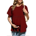 thumbnail image 1 of Liquidation d'Économies d'Été! Tunique à Manches Courtes à Col Rond pour Femmes Enceintes, Blouse Décontractée de Printemps Été, Chemise de Maternité Confortable et Tendance pour le Quotidien Liquidation Ventes Aujourd'hui Aubaines Prime, 1 of 8