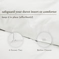 thumbnail image 4 of California Design Den Duvet Cover - 400 Thread Count 100% Cotton, 3 Piece Sateen Weave Bedding Set, Soft Luxury Comforter Cover and Two Pillow Shams, with Button Closure and Corner Ties, 4 of 9