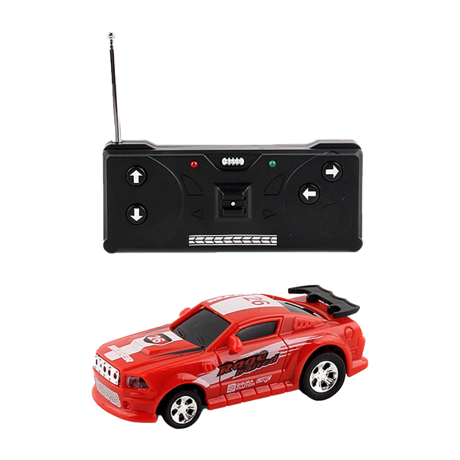 Red Mini Can Shape Remote Control Car Toy Rechargeable Rc Vehicle With Led Lights For Kids 6.9X3.7X5.2 Inches
