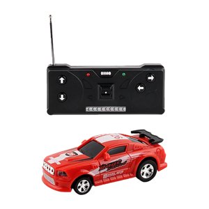 Red Mini Can Shape Remote Control Car Toy Rechargeable Rc Vehicle With Led Lights For Kids 6.9X3.7X5.2 Inches