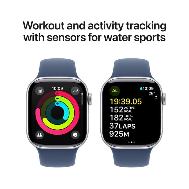 Apple Watch Series 10 GPS 42mm Silver Aluminum Case with Denim