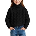 thumbnail image 1 of Birdeem Chandail Tricoté d'Hiver pour Enfants, Couleur Unie, Col Montant, Col Rabattable, Haut à la Mode, Hauts pour Enfants, 1 of 6