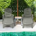 thumbnail image 3 of Patiojoy 2 PCS Patio Chaise Lounge Chair 5-Position Folding Recliner for Beach Poolside Backyard Gray, 3 of 10