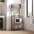 thumbnail image 4 of Bestier 5 Tier Kitchen Baker's Rack, 60.5" Microwave Stand with Hooks, Rustic Brown, 4 of 9