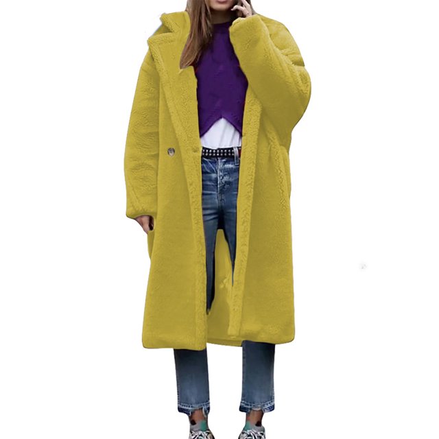 LOVZFMLL Vestes pour Femmes Manteau à Manches Longues en Cheveux d'Agneau Col Chaud