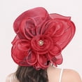 thumbnail image 2 of Women's Floral Mesh Hat Sunshade Beach Hat Sun Block Hat, 2 of 4