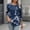 Multicolour, variant on Jacenvly Womens Tops Casual Clearance Ladies' Fashionable Printed Casual Button Round Neck Three Quarter Sleeve 3/4 Sleeve T-shirt Loose Top Tops for Women Plus Size