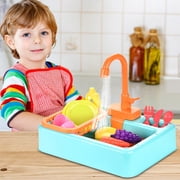Big Save,HWRETIE 19Pcs Kitchen Sink Toys,with Running Water Educational Gifts for Girls Boys