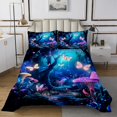 thumbnail image 1 of Erosebridal Neon Mushroom Coverlet Set King, Jungle Plant Bedding Set, Magical Butterfly Decor, 1 of 5