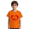 thumbnail image 2 of uublik T-shirt Feuille d'Érable Canadienne pour Enfants, Manches Courtes, Hauts d'Été pour Enfants, T-Shirts à Col Rond, T-Shirts Mode, Taille 3T-10, Orange, 2 of 6