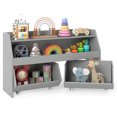 thumbnail image 1 of Costway Kids Toy Storage Organizer with 2 Movable Drawers Open Shelf Compartment for Kids Gray, 1 of 10