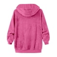 thumbnail image 3 of Qertyioot Mode Femmes Fermeture Éclair Col en V Chandail à Enfiler Hauts Manches Longues Blouse à Capuche Chandail, 3 of 4