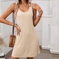 thumbnail image 5 of Liquidation d'Été 2025! Robe pour Femme Grande Taille, Liquidation de Robes d'Été pour Femmes, Robe d'Été Sans Manches à Col Rond Unie Décontractée et Tendance pour Femme, 5 of 5