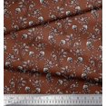 thumbnail image 3 of Soimoi Poly Georgette Fabric Leaves & Floral Block Print Sewing Fabric Yard 42 Inch Wide, 3 of 3