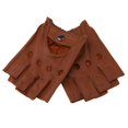 thumbnail image 4 of Dalazy Vintage Retro PU Leather Men s Fingerless Driving Cycling Gloves Brown Button L 1Set, 4 of 6