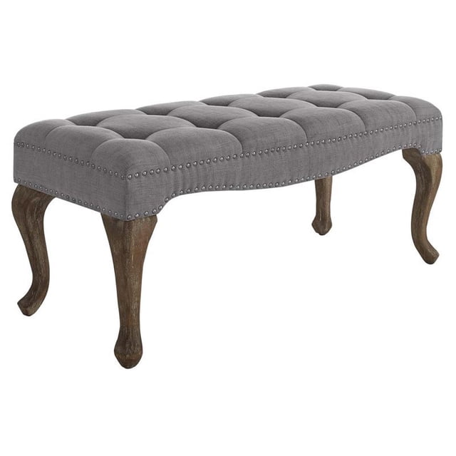 Pemberly Row Banc de Chambre à Coucher en Lin Cabriolet en Gris Lavé