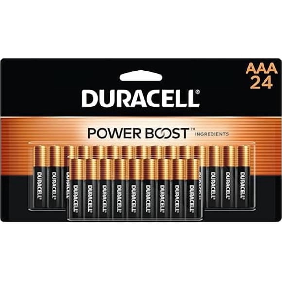 Duracell Coppertop AAA Batteries with Power Boost Ingredients, Triple A Batteries, 24 Count (Pack of 1) for Household and Office Devices, Alkaline AAA Battery
