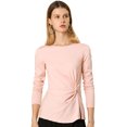 thumbnail image 1 of INSPIRE CHIC Blouse à Manches Longues pour Femmes à Col Rond avec Torsade devant, 1 of 6