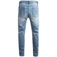 thumbnail image 3 of CEHVOM Men's High-end Stretch Nostalgic Frayed Slim-fit Jeans, 3 of 7