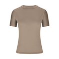 thumbnail image 4 of QIPOPIQ T-Shirts Basiques pour Femmes Col Rond Manches Courtes Courts Hauts Mignons d'Été T-Shirts Ajustés Vêtements Y2k Liquidation 2025, 4 of 6