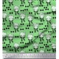 thumbnail image 1 of Soimoi Green Rayon Fabric Bow & Cat Face Kids Decor Fabric Printed Yard 56 Inch Wide, 1 of 3