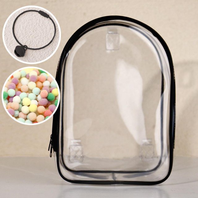 Petit Sac de Rangement pour Poupée Sac de Poupée Extérieur Étanche Portable Étui de Transport PVC Transparent pour Poupée de 20cm