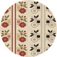 thumbnail image 1 of Ahgly Company Tapis de Zone Rond d'Intérieur Lavable à la Machine, Style Transitionnel, Vanille et Or, 3 Pieds Rond, 1 of 7