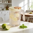 thumbnail image 4 of Fufafayo Large-Capacity Water Pitcher, 2200ML High-Temperature Jug, Refrigerator Beverage Bucket, Plastic Fruit Tea Pitcher for Summer Drinks Kitchen Dining Room, 4 of 6