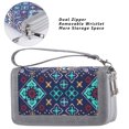 thumbnail image 2 of Womens Double Zipper Wallet Clutch Purse Cellphone Long Wallet with Removable Wristlet, 2 of 6