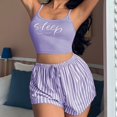 thumbnail image 4 of B91xZ Womens Pajamas Set Classic Pullover Long Satin Silk Pajama Set,Purple L, 4 of 5