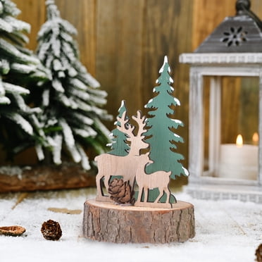 Meitianfacai Christmas Decorations Clearance Wooden Christmas Decoration Desktop Ornament