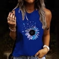 thumbnail image 3 of Women's Round Neck Sleeveless Plus Size Tank Tops Print Pattern Blouses Shirts, 3 of 5