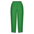 thumbnail image 4 of RXIRUCGD Women's Summer Comfortable Loose Wide Legged Fashion Solid Color Capris, Green, Size: L, 4 of 5