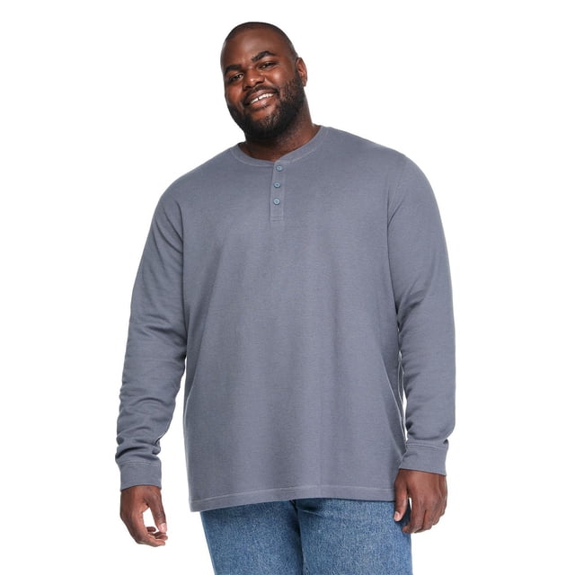George Big Men's Long-Sleeve Henley T-Shirt