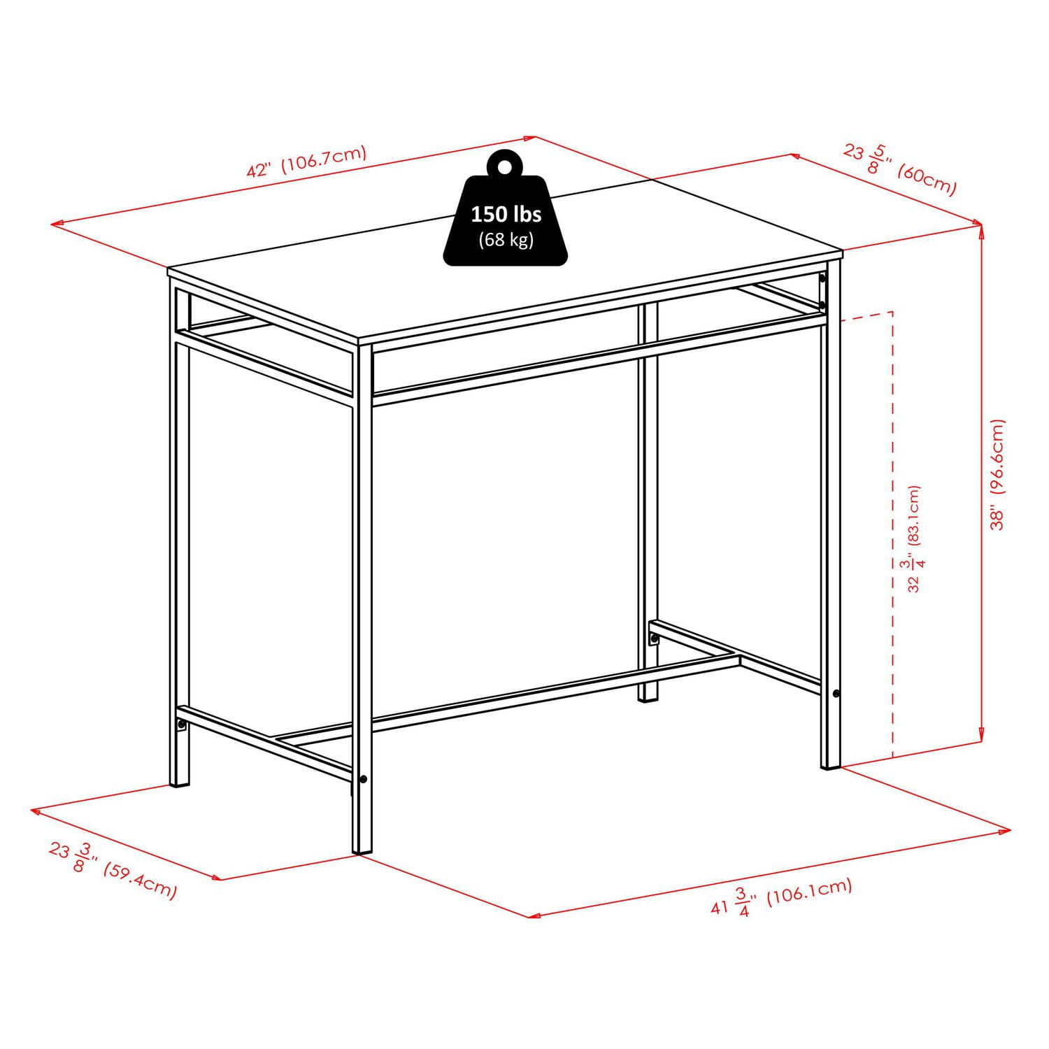Table haute Hanley 3 pièces avec 2 tabourets à dossier haut de Winsome - 93336