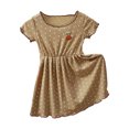 thumbnail image 2 of LOVZFMLL Female Kid Summer Short Sleeve Ruffled Lace Round-Neck Embroidery Mesh Princess Bow Skirt, 2 of 3