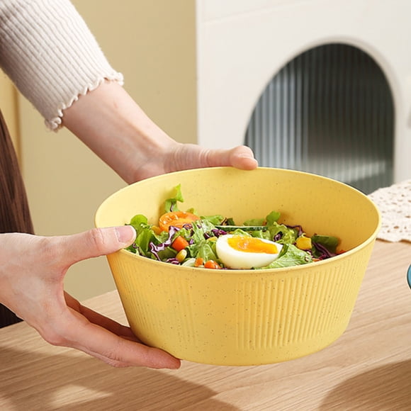 Large Salad Bowl Salad Bowl Set Plastic Serving Bowls Reusable Lightweight Bowl for Rice Noodle Soup Snack Fruit Serving Bowls Salad Bowls Large Bowls for Kitchen Bowls for Salad Vegetable