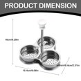 thumbnail image 3 of Kitchen Utensils Set Stainless Egg Poacher Egg Poacher Pan Poached Egg Cooker Nonstick Poached Egg Pan Boiled Eggs Maker Egg Pan With 3 Cups Egg Cooker Poached Egg Maker For Kitchen 2PCS Silver, 3 of 8