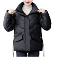 thumbnail image 2 of LSLJS Manteau Chaud pour Femmes avec Poches, Long Manteau d'Hiver à Manches, Parka en Duvet, 2 of 4